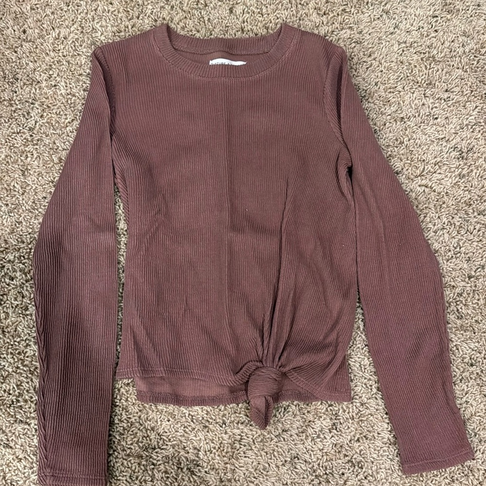 Madewell ribbed purple long sleeve top, xs